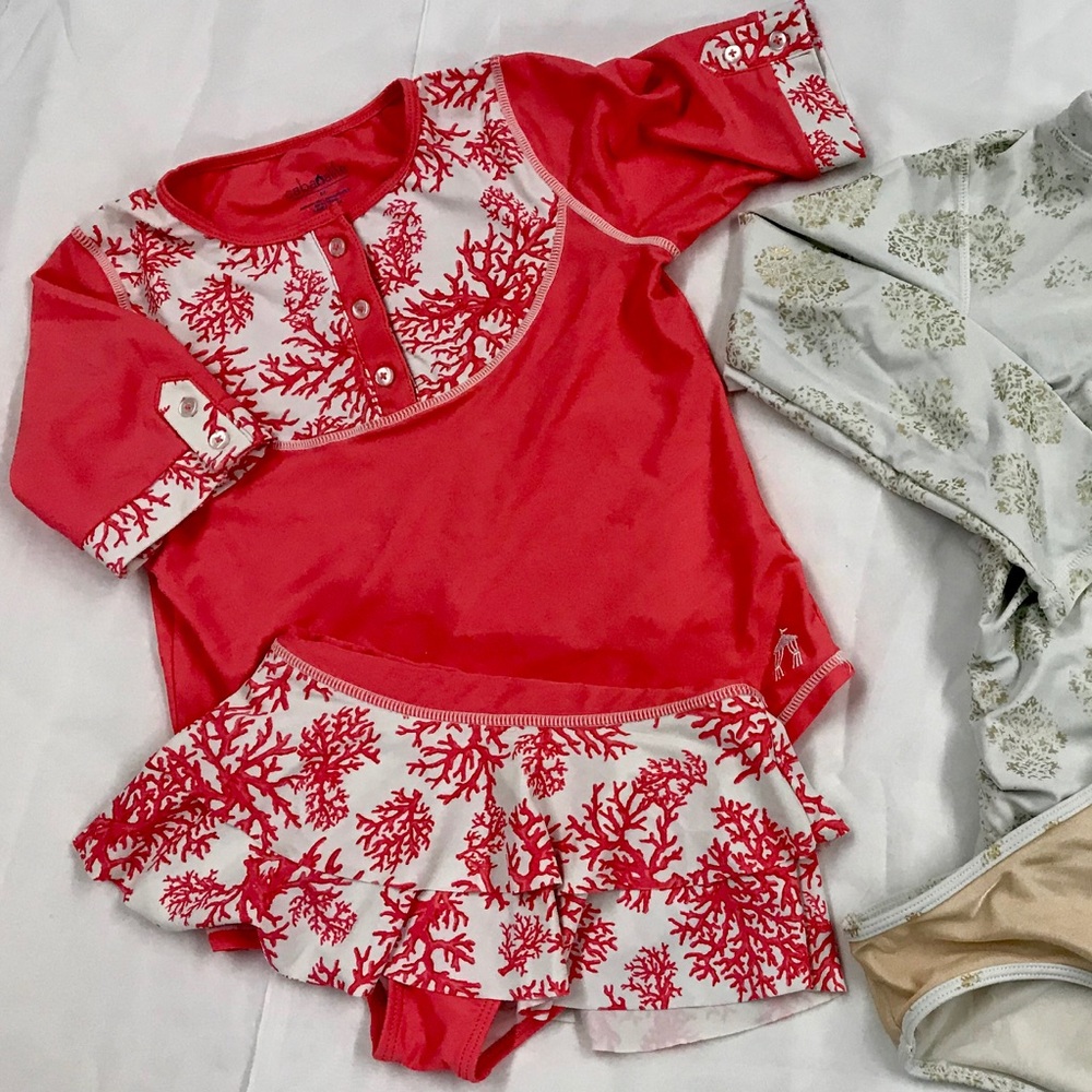 Girls 6x Cabana Life rash guard swim suit